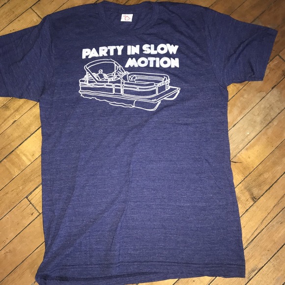Mitten State Other - Mitten State "Party In Slow Motion" Pontoon Adult Large Navy T-Shirt